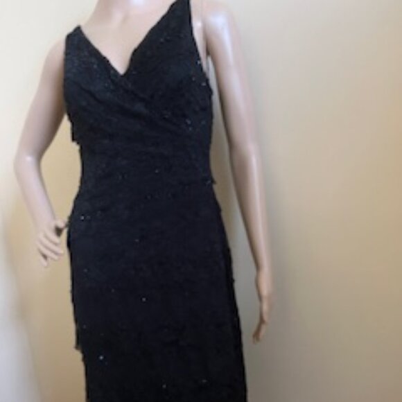 Black Lace Overlay Cocktail Dress - Picture 1 of 5